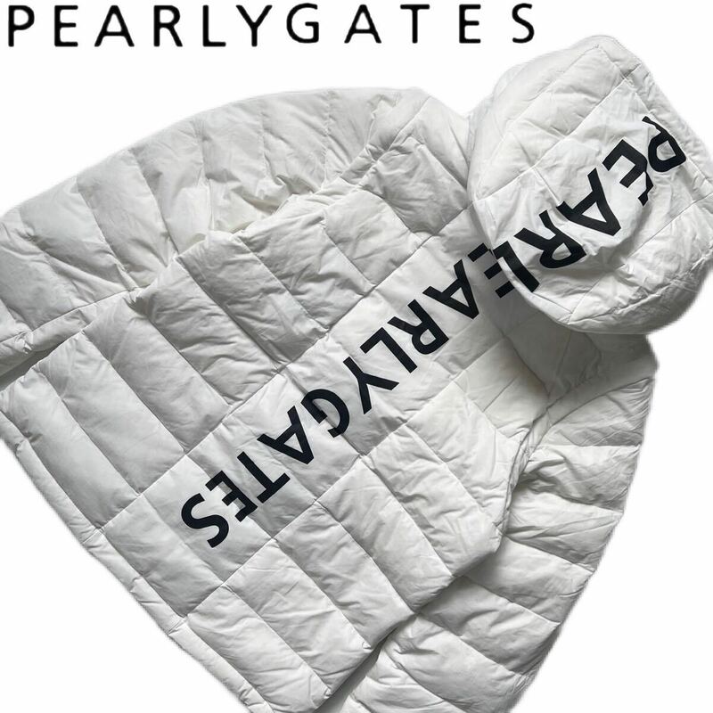 【送料無料】Pearly Gates パーリーゲイツ　ダウンジャケット　メンズ　5 ホワイト　中綿入り　L コート　アウター　ゴルフ　ロゴ　白