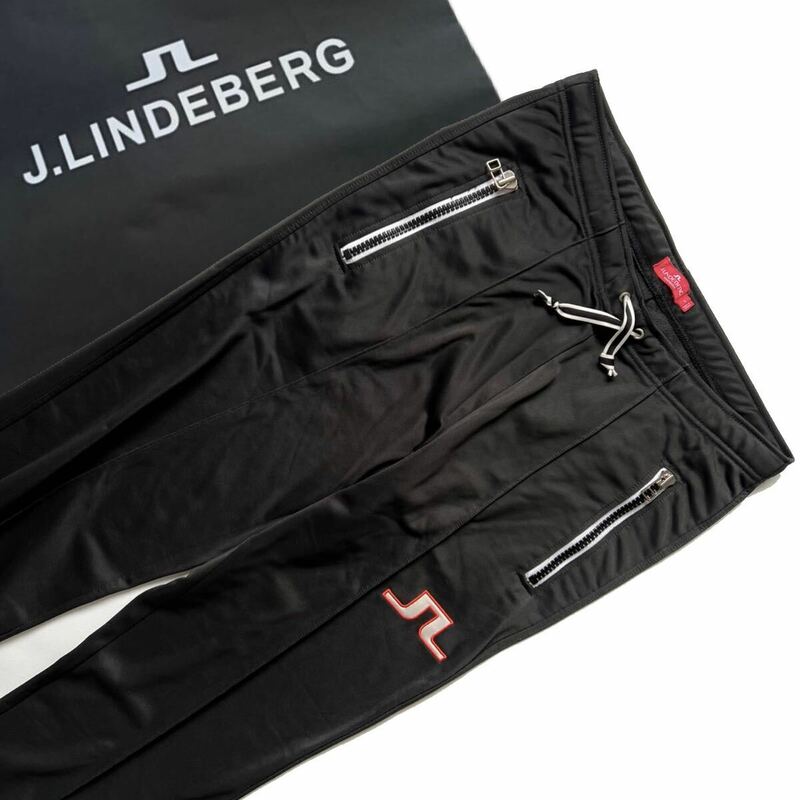 【送料無料】J.LINDEBERG ジェイリンドバーグ　ジョガーパンツ　イージーパンツ　黒　ブラック　ゴルフ　GOLF メンズ　ズボン　S