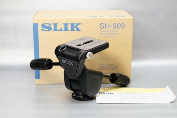 プロ仕様雲台【SLIK】SH-909*U1/4・U3/8 ネジ交換式*良好美品*コマ締め方式*大型三脚用