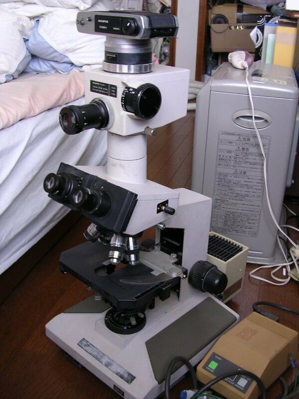 ■BH-2 オリンパス 研究用双眼(3眼)顕微鏡 対物5本/接眼2本/C-35AD-4カメラとコントローラつき 動作品JUNK扱い