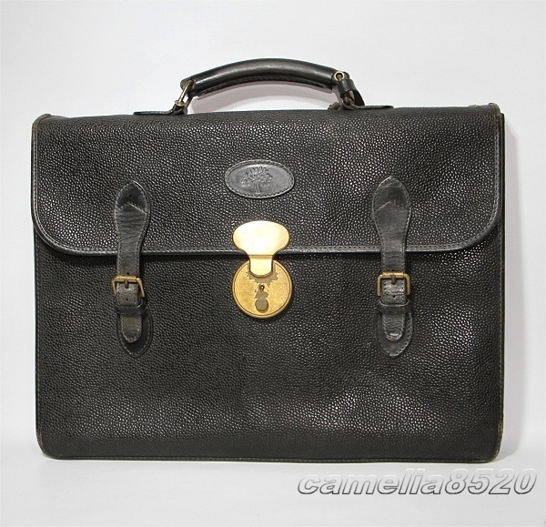MULBERRY マルベリー ブリーフケース 書類バッグ ビジネスバッグ 黒 ブラック 本革 イタリア製 中古 ビンテージ