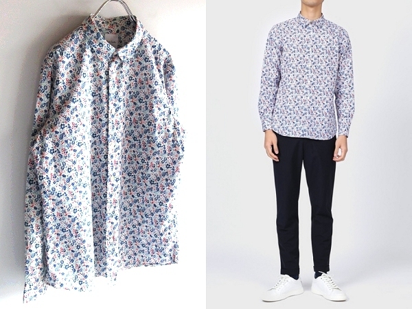 美品 Paul Smith ポールスミス 2020SS 英国Liberty社生地 リバティ 花柄/フラワー柄 VINTAGE FLORAL フローラルプリントシャツ L 日本製