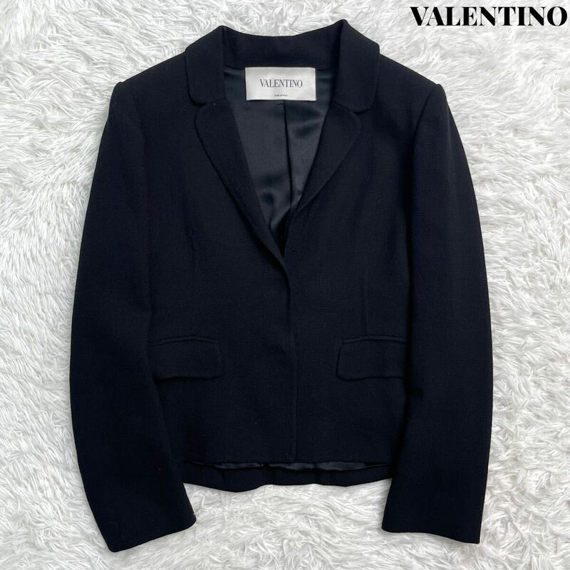 【美品】VALENTINO ヴァレンティノ ギャザー ジャケット ブラック 8 現行 高級
