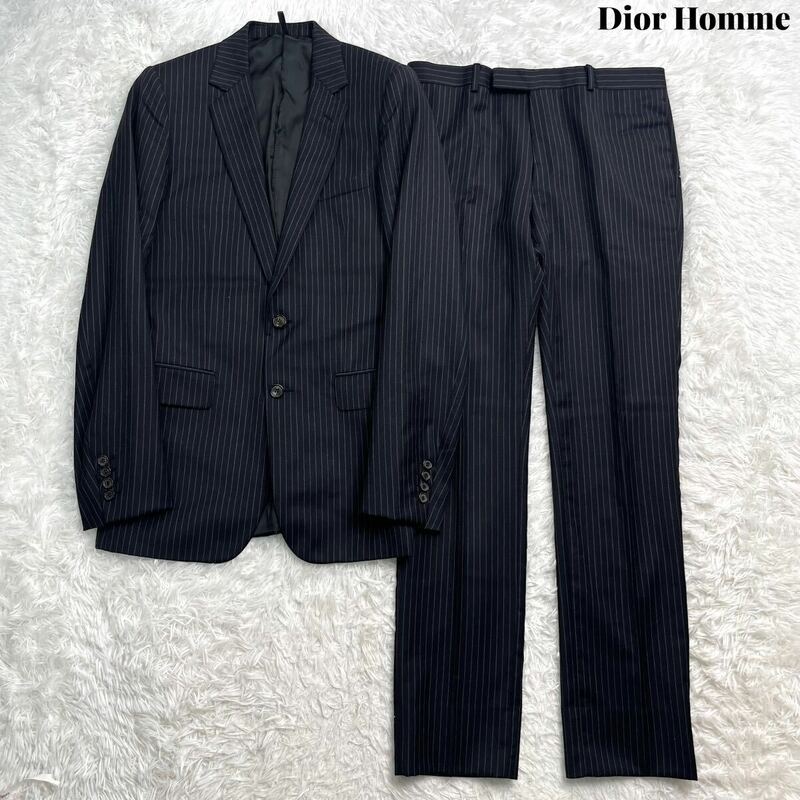 【美品】Dior Homme ディオール オム ストライプ セットアップ スーツ 04AW アーカイブ エディスリマン 46