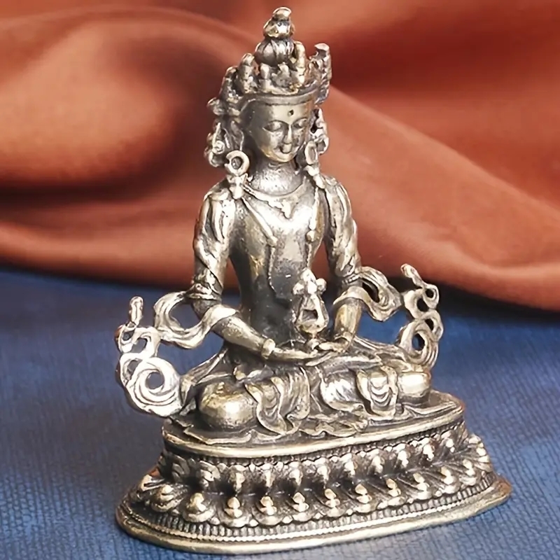 2417968730 1個 チベット　真鍮の無量寿仏（アミターユス・阿弥陀如来）仏像