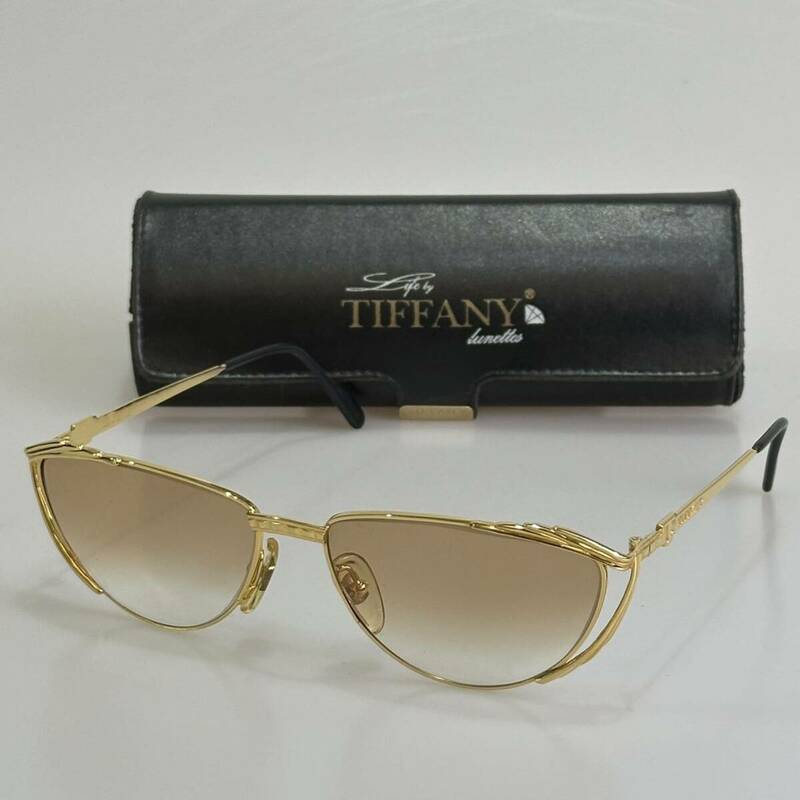 希少!!Tiffany Lunettes『T332』HK 07674 23K GOLD PLATED サングラス イタリア製 ティファニー ルネッツ ビンテージ メガネ フレーム 