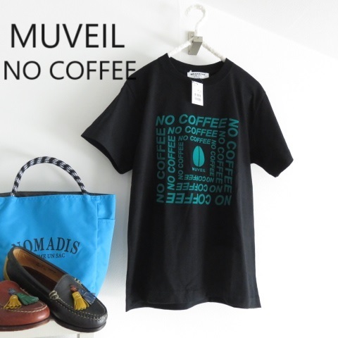 送料込 匿名配送 新品 タグ付き　MUVEIL NO COFFEE　ミュベール　ノーコーヒー　コラボ　Tシャツ　クロ　Sサイズ