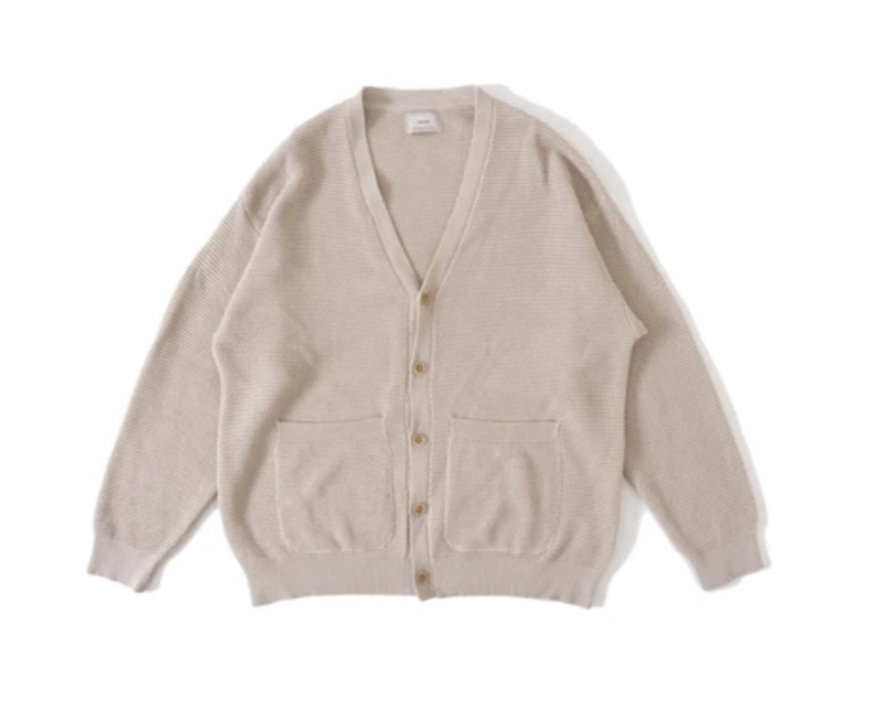 evcon COTTON KNIT CARDIGAN BEIGE