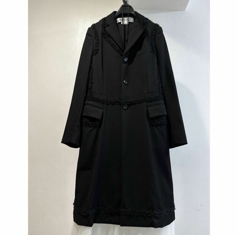 2018SS コムコム コムデギャルソン　コート　ジャケット　黒 コート ロング ブラック Sサイズ　ウール