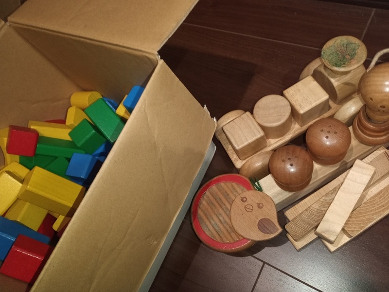 HEROS/へロス社 配色積み木 ドイツ製 ＋こどもちゃれんじの木の玩具　セット