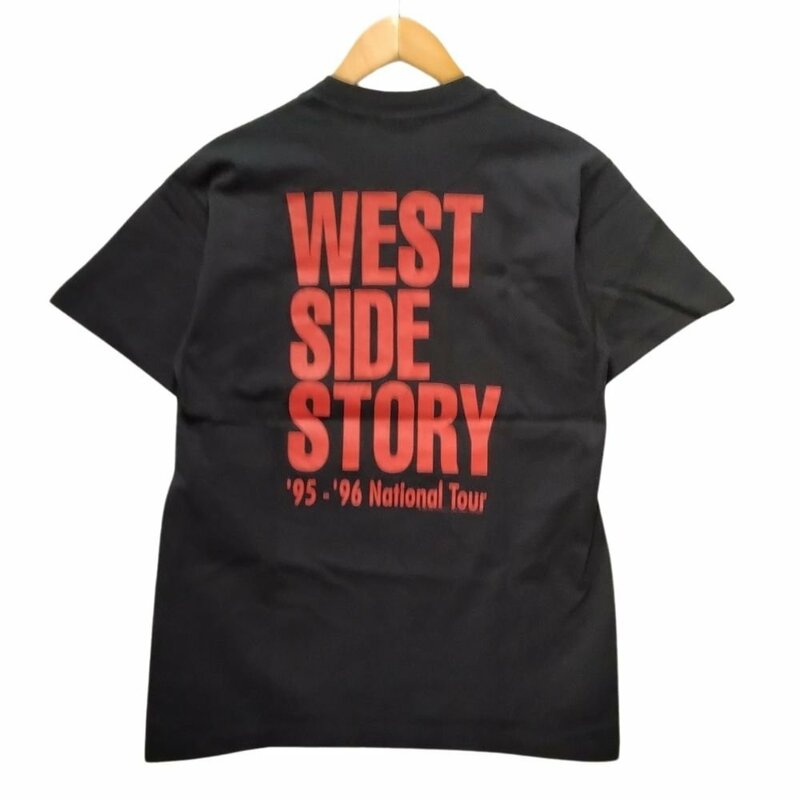 WEST SIDE STORY ヴィンテージ 90s Tシャツ 半袖 袖、裾シングルステッチ anvil アンビル ブラック サイズM 正規品 / m20247