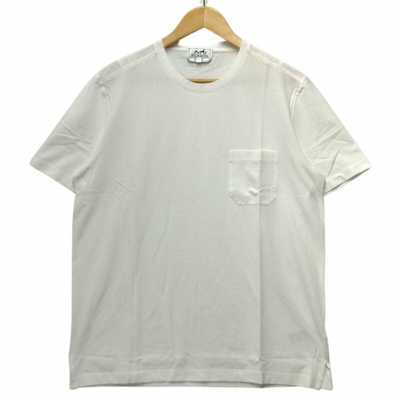 HERMES エルメス ポケット付き 半袖Ｔシャツ ホワイト サイズL 正規品 / 33205