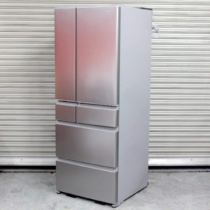 880) 【送料別】パナソニック 6ドア NR-F516MEX-S 2021年製 513L 両開き フレンチドア まんなか野菜室 Panasonic ノンフロン冷凍冷蔵庫