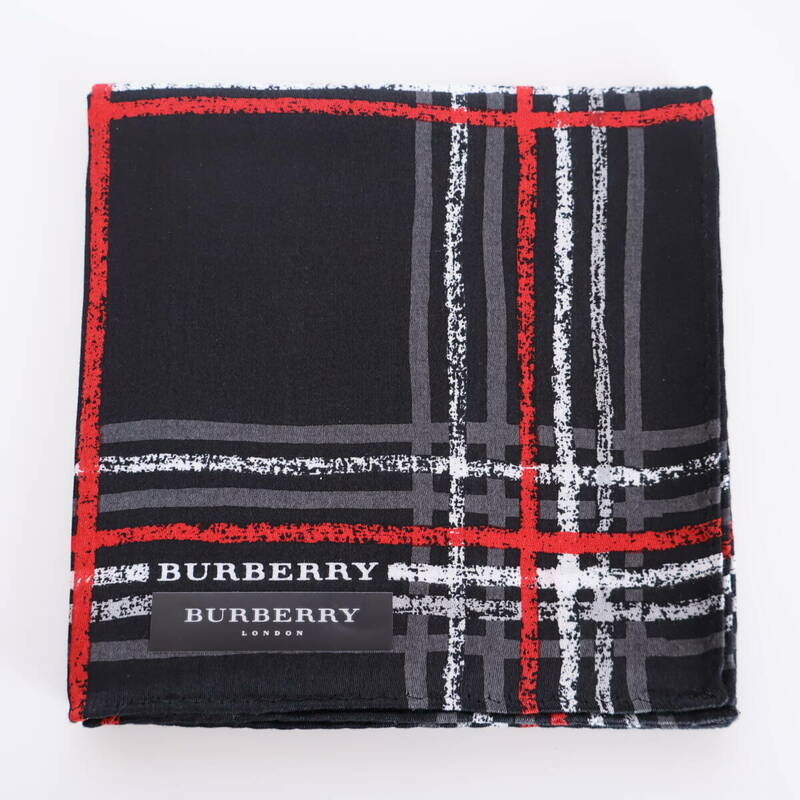 ■未使用　BURBERRY バーバリー　ハンカチ　黒■