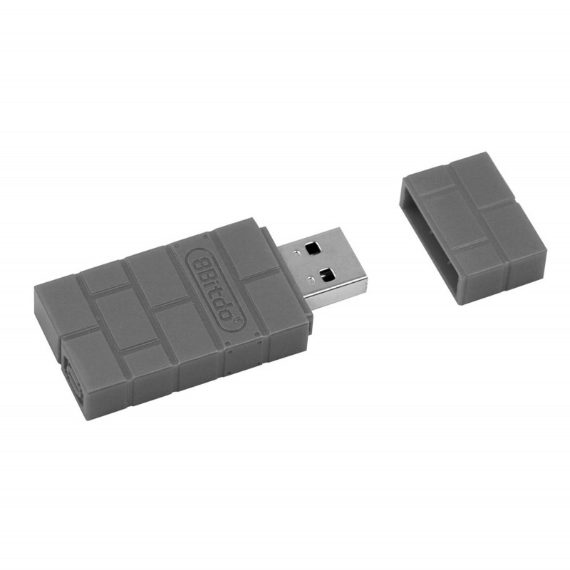 SR[8Bitdo] 超小型ワイヤレス USBアタブタ PS4や Xbox OneS PS3 のコントローラーをPS1や Switchなどに使用可能 アダプター(SR_3992-GY)