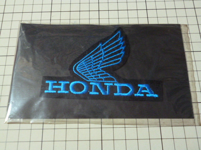 HONDA 純正品 ウイングマーク ワッペン 当時物 です(刺繍/青色/106×75mm) 70年代 80年代 ビンテージ ホンダ
