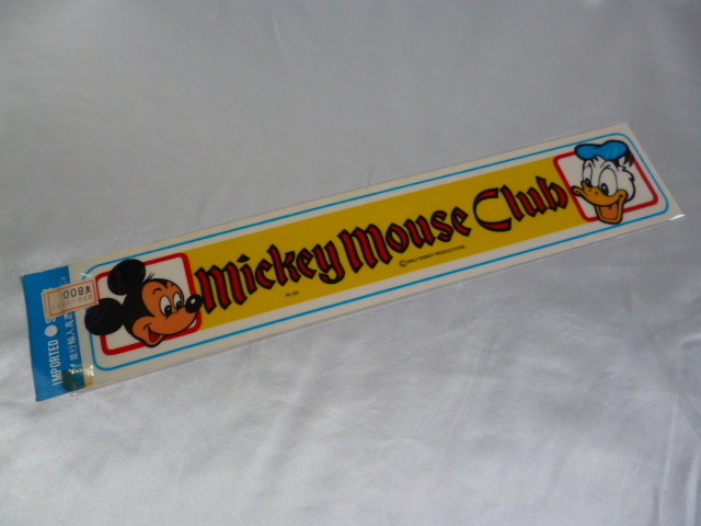 PL-03 (大きめ) mickey mouse Club WALT DISNEY PRODUCTIONS ステッカー 当時物 (382×76mm) ミッキーマウス クラブ ディズニー ビンテージ