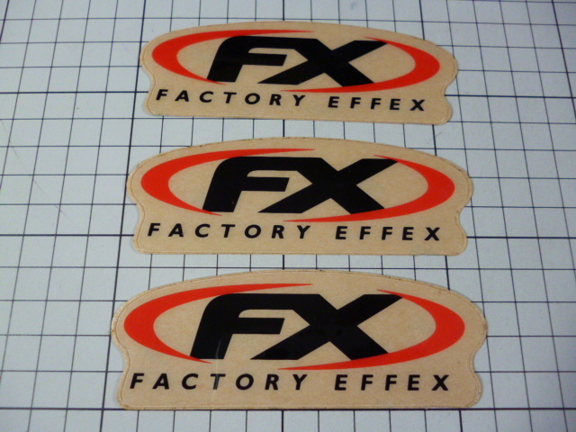 【材質 ゴム系】 正規品 FX FACTORY EFFEX ステッカー 3枚 (108×38mm) ファクトリー エフェックス