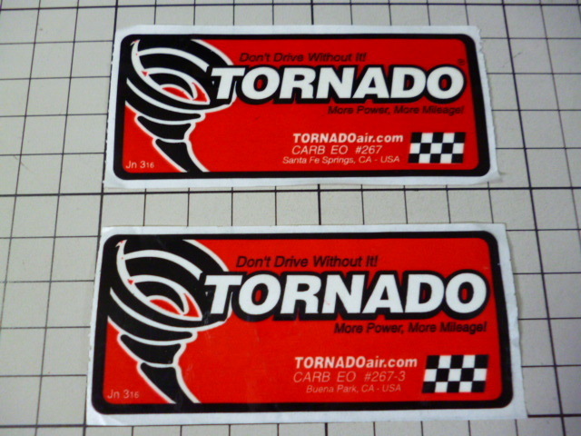 正規品 TORNADO air.com ステッカー 2枚 (88×38mm)