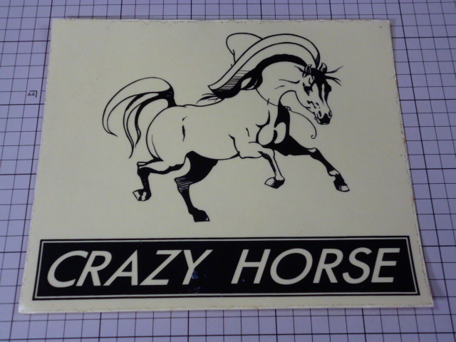 【大きめ】 CRAZY HORSE ステッカー 当時物 です(233×197mm) クレイジー ホース