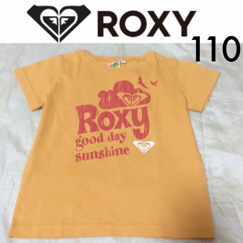 美品☆ROXY Kids半袖Ｔシャツ 110 オレンジ ロキシーキッズ