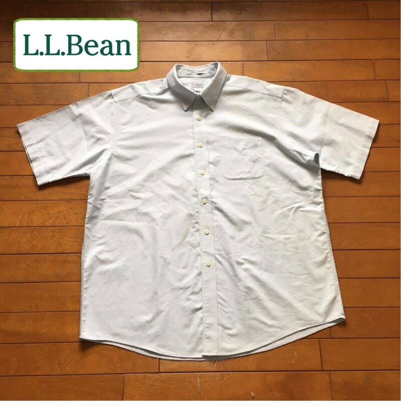 ☆【 L.L.Bean 】★コットン オックスフォード ボタンダウンシャツ 半袖シャツ★サイズ17-R