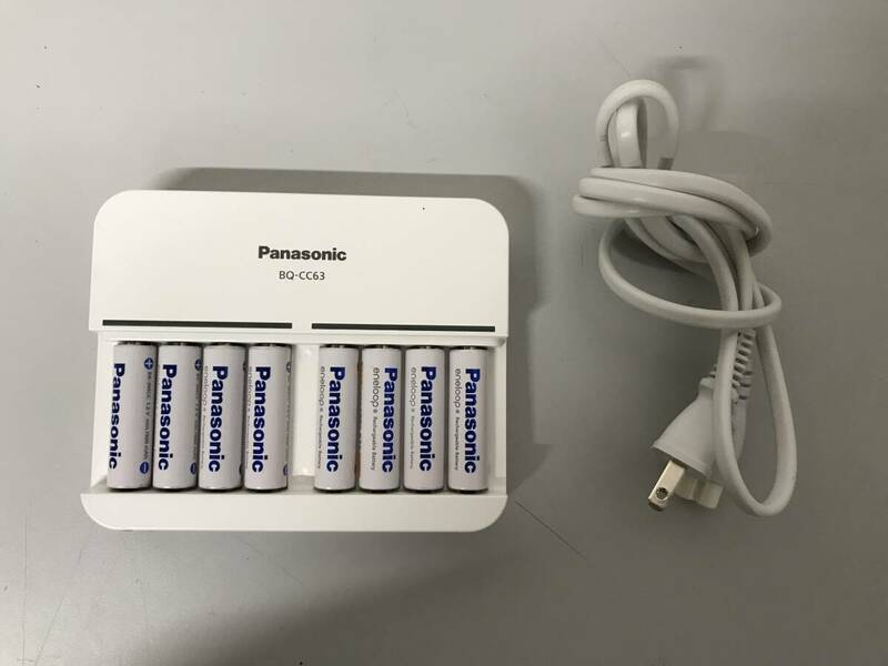 Panasonic BQ-CC63 充電器　電池8本付き　②