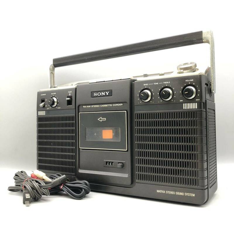 SONY ソニー CF-2400 ラジカセ 本体 オーディオ ステレオ カセット レコーダー 当時物 レトロ 電源ケーブル 付き ラジオ 音出し 確認済み