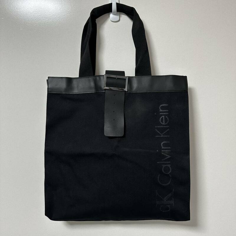 CK CALVIN KLEIN カルバンクライン トートバッグ キャンバス 黒 ブラック (RB-033)