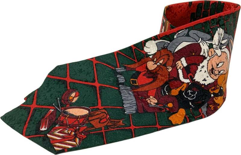 イタリア製 Looney Tunes ネクタイ 赤 レッド ルーニー テューンズ クリスマス necktie made in italy シルク silk イタリー製 ワーナー