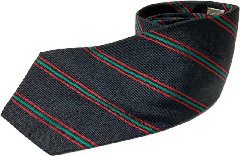 フランス製 エーデルワイス ネクタイ 紺 ネイビー レジメン ストライプ edelweiss necktie made in france シルク silk