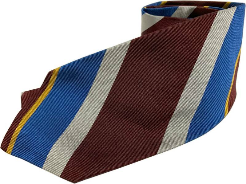 アメリカ製 ポロ ラルフローレン ネクタイ 茶 ブラウン レジメン ストライプ polo ralph lauren necktie made in usa シルク silk 米国製