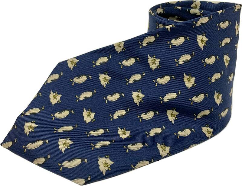 フランス製 FRED ネクタイ 紺 ネイビー フレッド necktie made in france シルク silk