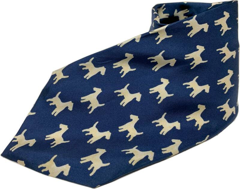 イタリア製 GHERARDINI ネクタイ ブルー ゲラルディーニ necktie made in italy シルク silk 伊製 イタリー製 ドッグ 犬