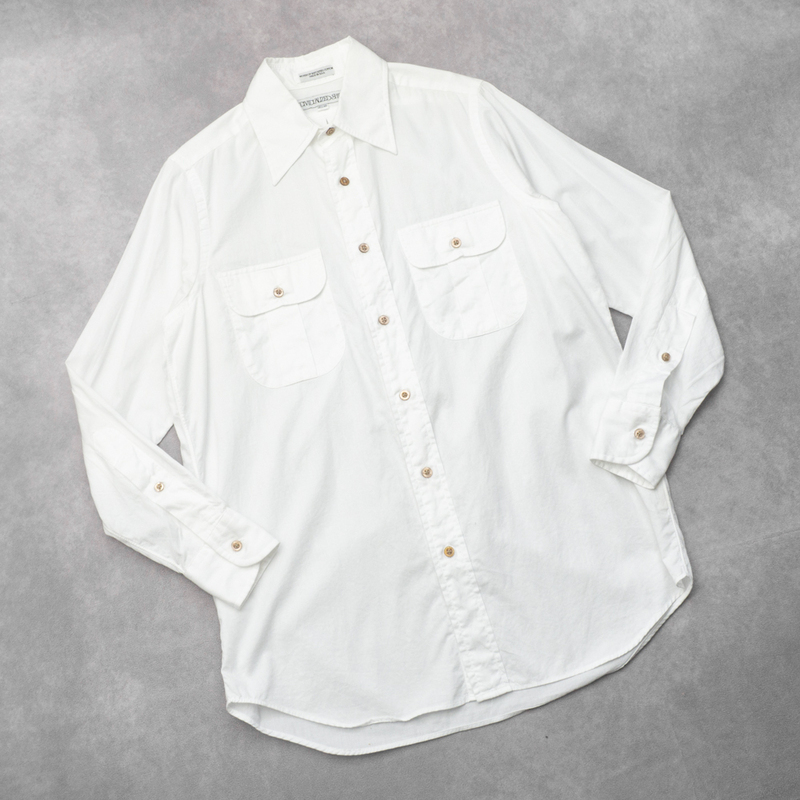 美品『INDIVIDUALIZED SHIRTS』長袖コットンシャツ 14.5-30 ホワイト インディヴィジュアライズドシャツ メンズ 管理348