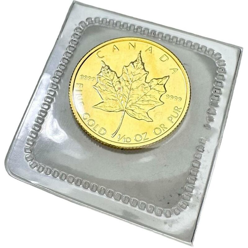 メイプルリーフ金貨 1/10oz エリザベス2世 1986年 コイン K24ゴールド ユニセックス
