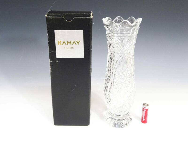 ◆(NS) KAMAY カメイガラス 花瓶 花びん 花器 花 一輪挿し フラワーベース 高さ 約24㎝ 工芸品 置物 オブジェ インテリア雑貨