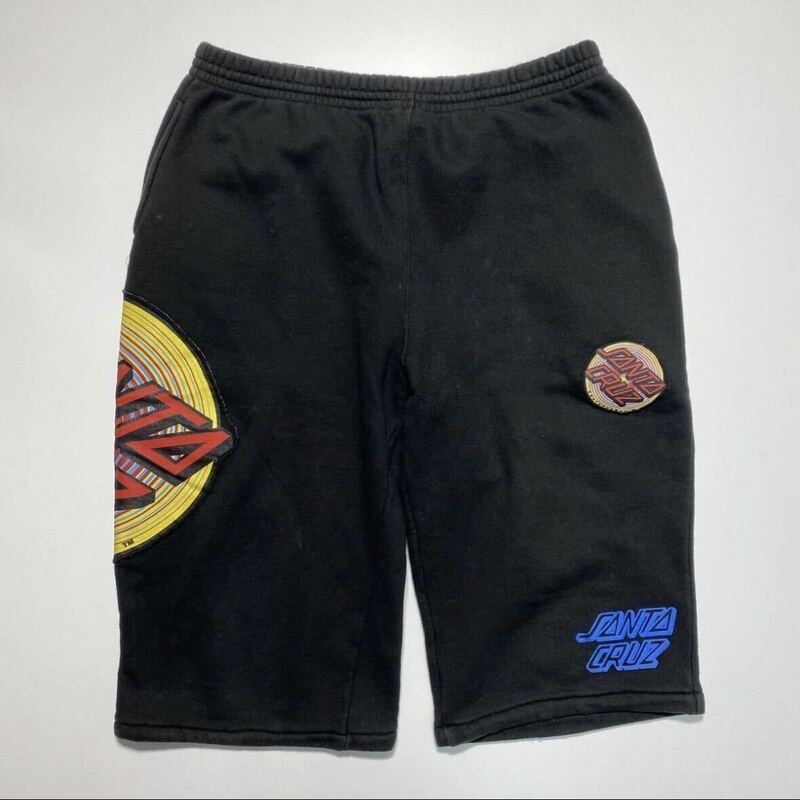 【XL】SANTA CRUZ LOGO SWEAT SHORTS BLACK サンタクルーズ ロゴ スウェット ショーツ ハーフパンツ 半ズボン ブラック G311