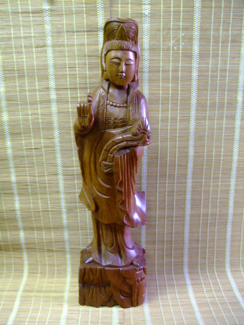 木彫　大型　観世音菩薩像　91ｃｍ　観音菩薩