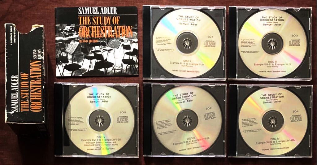 5枚組CD/SAMUEL ADLER/THE STUDY OF ORCHESTRATION/456曲6時間収録/古典から現代音楽まで/サミュエル・アドラー/オーケストラ研究/教材1989