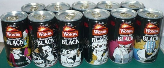未開封品　アサヒWONDA(ワンダ)BLACK(ブラック) ONE PIECE(ワンピース)25TH(周年)コラボデザイン缶(最悪の世代)12種中の11個　2022