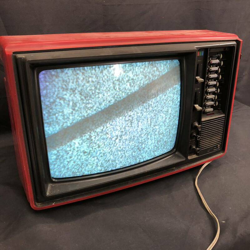 S733【通電確認済み】NEC カラーテレビ C-14T12E型 1977年製 当時物 昭和レトロ アンティーク コレクション インテリア 長期保管品 現状品