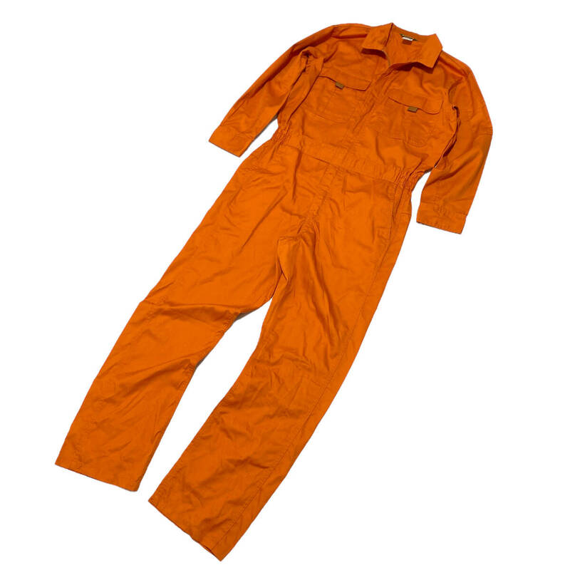 SOWA ソーワ ポリコットン つなぎ ジャンプスーツ オールインワン M オレンジ メンズ ワーク 作業着 24-0307