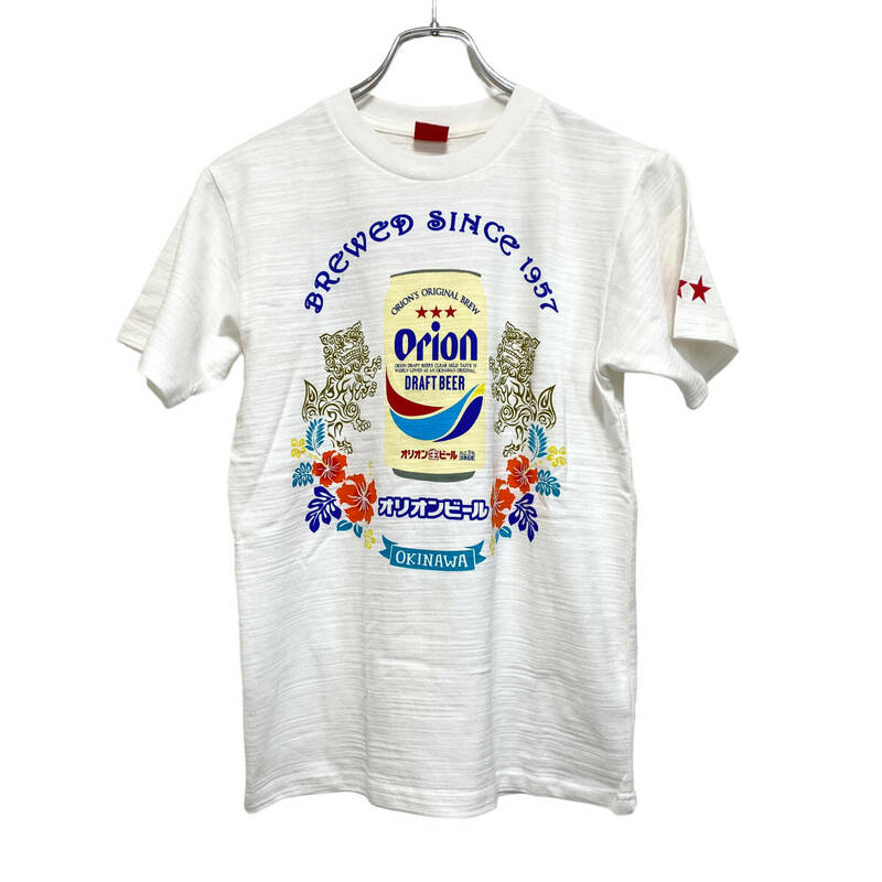 紅や BINYA Orion Beer オリオンビール Tシャツ S 白 メンズ 沖縄 琉球 送料185円 24-0319