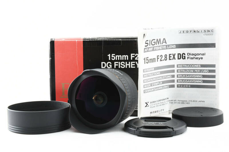 【極上美品】 SIGMA シグマ 単焦点魚眼レンズ 15mm F2.8 EX DG DIAGONAL FISHEYE キヤノン用 対角線魚眼 フルサイズ対応 #5518