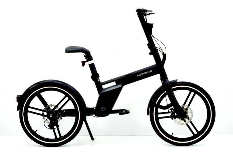 下松)[送料無料] ホンバイク HONBIKE 2021年モデル アルミ 電動アシスト自転車 バイク タイヤ20インチ BK ★B240305C02B MC05B
