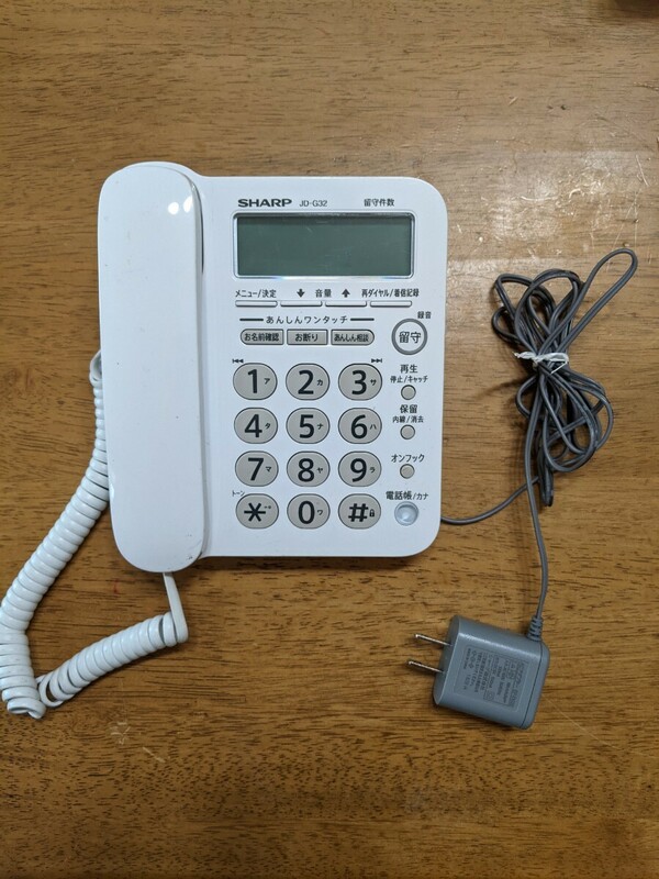 IY0405 SHARP 固定電話 JD-G32 親機のみ/シャープ 動作確認OK 動作品 現状品 