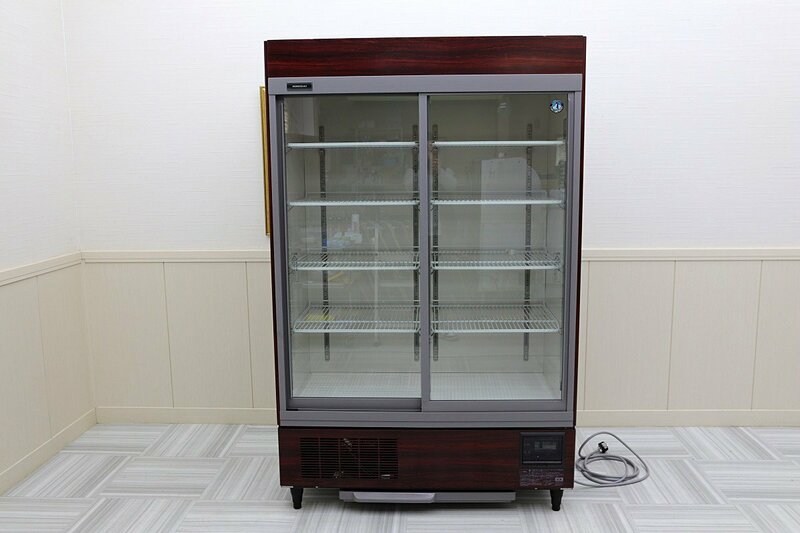 超美品！14年 ホシザキ星崎 リーチイン冷蔵ショーケース 1200×650 スライド扉 RSC-120C3 照明付 ガラス冷蔵庫 三相200V 厨房店舗業務用