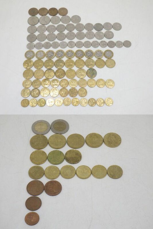 h4C046Z- 外国 硬貨 旧硬貨 フランス フラン サンチーム ユーロ ユーロセント 計114枚 おまとめ