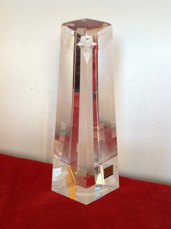 日本製 ホヤ クリスタルガラス ガラス柱 オブジェ 置物